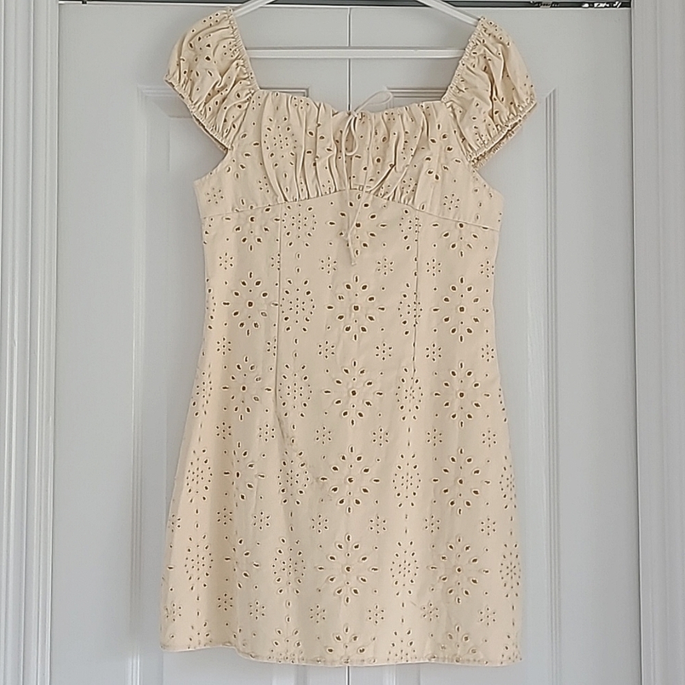NEW cotton eyelet mini dress